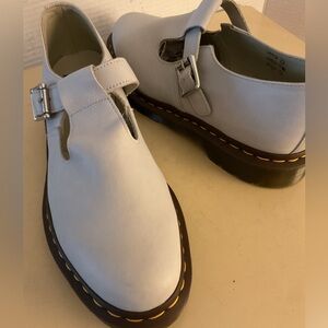 Dr. Martens women lite gray leather Mary Jane Polley shoes size size 11